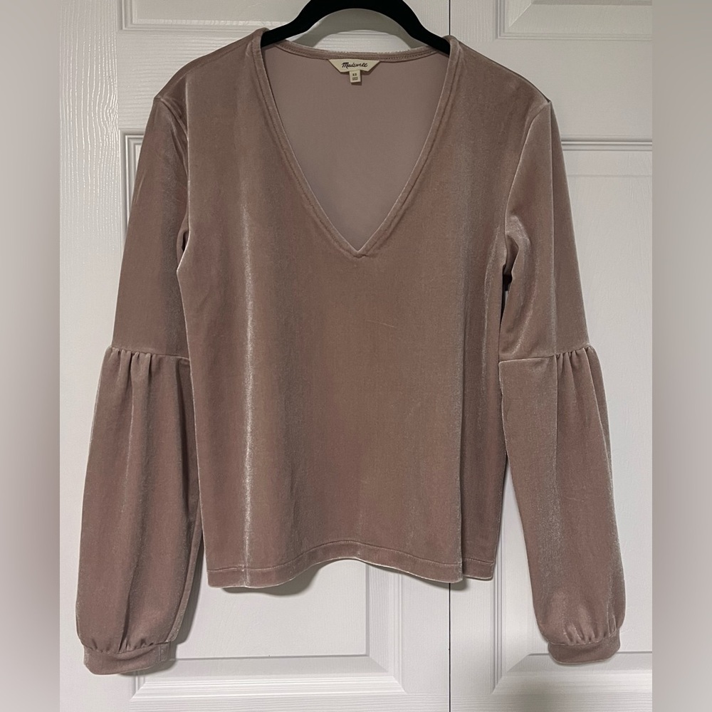 Madewell Velvet Poet Long Sleeved Blouse
